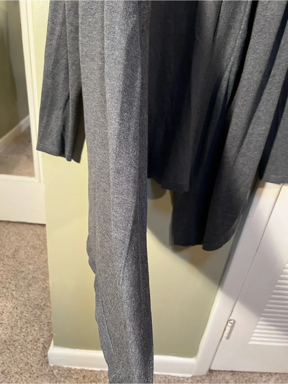 89th & Madison Women's Size XL Open Front Cardigan Sweater Dark Charcoal Gray
